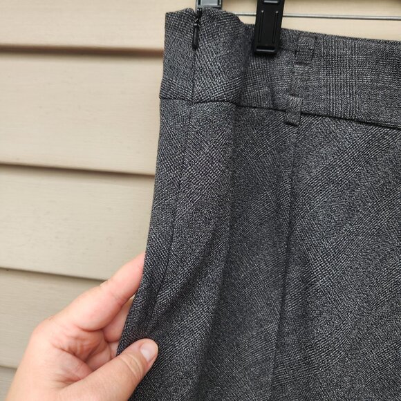 Dalia Collection Gray Skirt Flounce Hem Knee-Length Modest Classic Workwear - Picture 7 of 10